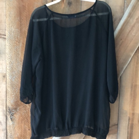 Rickis black sheer top plus size - Picture 4 of 9